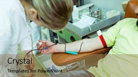  Presentation with blood donation posters - Presentation with muslim man donating his blood background and a  colored foreground
