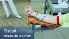  Presentation with blood and leukemia - Presentation theme featuring muslim man donating his blood background and a  colored foreground