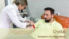  Presentation with arterial blood gas - Colorful PPT theme enhanced with muslim man donating his blood backdrop and a  colored foreground