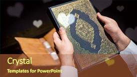  Presentation with praying hands rosary - Amazing PPT theme having muslim man hands holding rosary backdrop and a red colored foreground