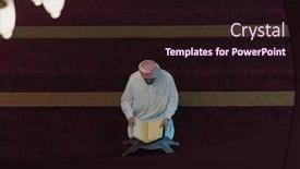  Presentation with islamic book - Amazing PPT layouts having muslim-man-praying-allah-alone backdrop and a wine colored foreground