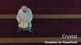  Presentation with islamic book - Cool new PPT layouts with muslim-man-praying-allah-alone backdrop and a wine colored foreground