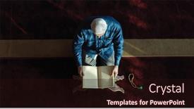 Presentation with islamic book - Beautiful PPT theme featuring muslim-man-praying-allah-alone backdrop and a wine colored foreground