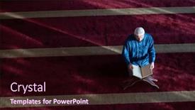  Presentation with alone - Presentation design featuring muslim-man-praying-allah-alone background and a wine colored foreground