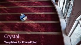  Presentation with holly - PPT theme having muslim-man-praying-allah-alone background and a wine colored foreground