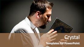  Presentation with ramadan - Audience pleasing slide deck consisting of muslim man praying for god backdrop and a  colored foreground