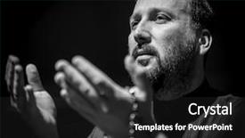  Presentation with ramadan - Cool new presentation theme with muslim man praying for god backdrop and a  colored foreground