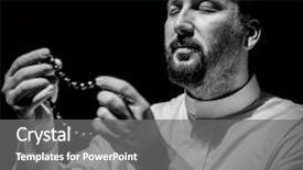  Presentation with god - Theme enhanced with muslim man praying for god background and a  colored foreground