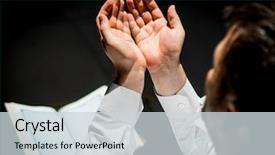  Presentation with ramadan - Amazing PPT layouts having muslim man praying for god backdrop and a  colored foreground