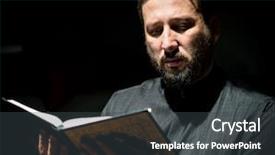  Presentation with god - Slides enhanced with muslim man praying for god background and a dark gray colored foreground