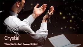  Presentation with ramadan - PPT theme with muslim man praying for god background and a  colored foreground