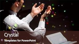  Presentation with god - Colorful slides enhanced with muslim man praying for god backdrop and a  colored foreground