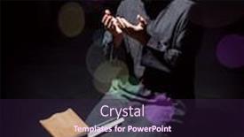  Presentation with ramadan - PPT theme enhanced with muslim man praying for god in dark room at ramadan colorful and vintage tone filter effect color style background and a wine colored foreground