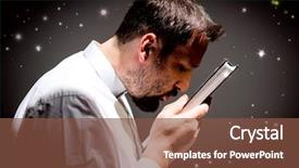  Presentation with god - Presentation theme with muslim man praying for god background and a  colored foreground