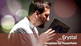  Presentation with ramadan - Amazing PPT layouts having muslim man praying for god backdrop and a  colored foreground