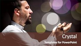  Presentation with ramadan - Audience pleasing PPT theme consisting of muslim man praying for god backdrop and a  colored foreground