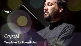  Presentation with ramadan - Audience pleasing presentation theme consisting of muslim man praying for god backdrop and a  colored foreground