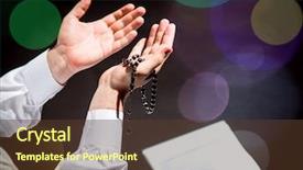  Presentation with god - Beautiful theme featuring muslim man praying for god backdrop and a  colored foreground