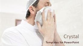  Presentation with muslim prayer - PPT layouts enhanced with muslim-man-taking-ablution background and a lemonade colored foreground
