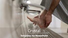  Presentation with muslim prayer - Slide deck enhanced with muslim-man-taking-ablution background and a gray colored foreground