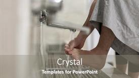  Presentation with muslim prayer - Slide set consisting of muslim-man-taking-ablution background and a gray colored foreground