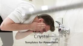  Presentation with muslim prayer - PPT theme having muslim-man-taking-ablution background and a light gray colored foreground