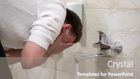  Presentation with muslim prayer - Beautiful slides featuring muslim-man-taking-ablution backdrop and a gray colored foreground