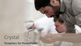  Presentation with muslim prayer - Cool new theme with muslim-man-taking-ablution backdrop and a light gray colored foreground