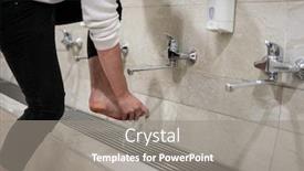  Presentation with muslim prayer - PPT theme consisting of muslim-man-taking-ablution background and a gray colored foreground