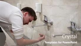  Presentation with muslim prayer - Beautiful PPT layouts featuring muslim-man-taking-ablution backdrop and a gray colored foreground