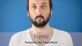  Presentation with muslim - Presentation enhanced with muslim-man-with-a-serious background and a soft green colored foreground