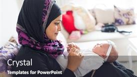  Presentation with mother baby - Amazing PPT layouts having muslim-mother-and-baby backdrop and a wine colored foreground