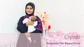  Presentation with mother baby - Cool new presentation theme with muslim-mother-and-baby backdrop and a lemonade colored foreground