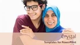  Presentation with muslim - Audience pleasing PPT theme consisting of muslim-mother-and-son-higgong backdrop and a lemonade colored foreground