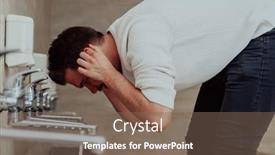  Presentation with muslim prayer - PPT theme featuring muslim-performing-ablution-ritual-religious background and a violet colored foreground