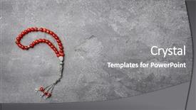  Presentation with muslim prayer - Colorful slide deck enhanced with muslim prayer beads on gray backdrop and a gray colored foreground