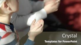  Presentation with mosque - Audience pleasing PPT layouts consisting of muslim-prayer-father-and-son backdrop and a tawny brown colored foreground