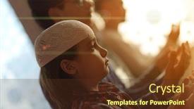  Presentation with muslim - Slide deck featuring muslim-prayer-father-and-son background and a tawny brown colored foreground