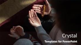  Presentation with muslim prayer - Beautiful slide set featuring muslim-prayer-father-and-son backdrop and a wine colored foreground