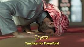  Presentation with muslim prayer - Beautiful theme featuring muslim-prayer-inside-the-mosque backdrop and a tawny brown colored foreground