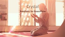  Presentation with muslim prayer - PPT layouts with muslim-prayer-inside-the-mosque background and a lemonade colored foreground