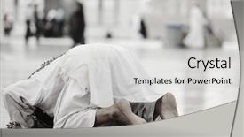  Presentation with islamic muslim - Beautiful PPT layouts featuring muslim prayers - islamic holy place backdrop and a light gray colored foreground
