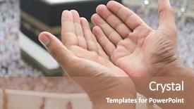  Presentation with hajj - PPT theme having muslim prayers - journey to hajj in mecca background and a coral colored foreground