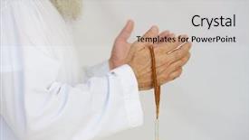  Presentation with eastern - Slide deck featuring muslim prayers - middle eastern arabic people praying background and a  colored foreground