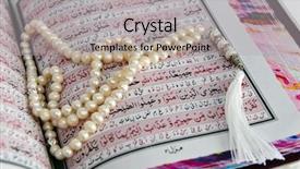  Presentation with muslim prayer - Amazing presentation theme having muslim prayers - prayer beads on the koran backdrop and a light gray colored foreground