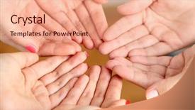  Presentation with god light - Colorful slide set enhanced with muslim praying hands on light backdrop and a coral colored foreground