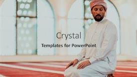  Presentation with ramadan - Presentation enhanced with muslim-praying-in-a-modern background and a light gray colored foreground
