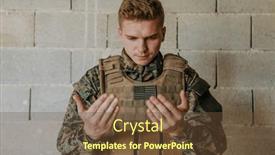  Presentation with god - Presentation design featuring muslim-soldier-of-the-special background and a tawny brown colored foreground