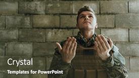  Presentation with god - Slide deck consisting of muslim-soldier-of-the-special background and a tawny brown colored foreground