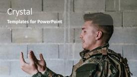  Presentation with god - Presentation theme consisting of muslim-soldier-of-the-special background and a gray colored foreground